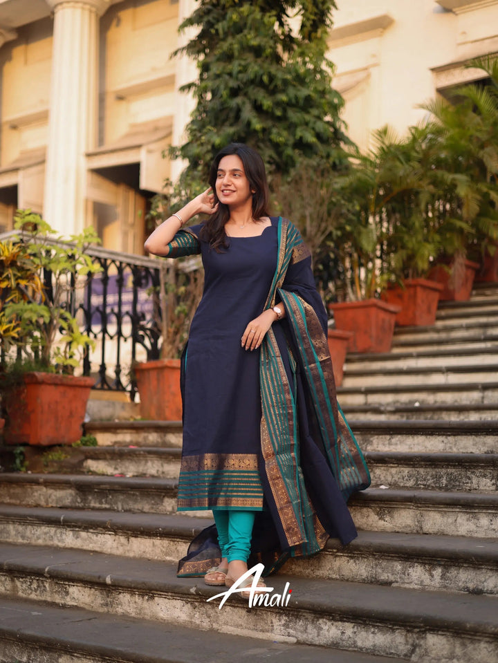 Kajal Kanchi Cotton Kurti Dupatta Set