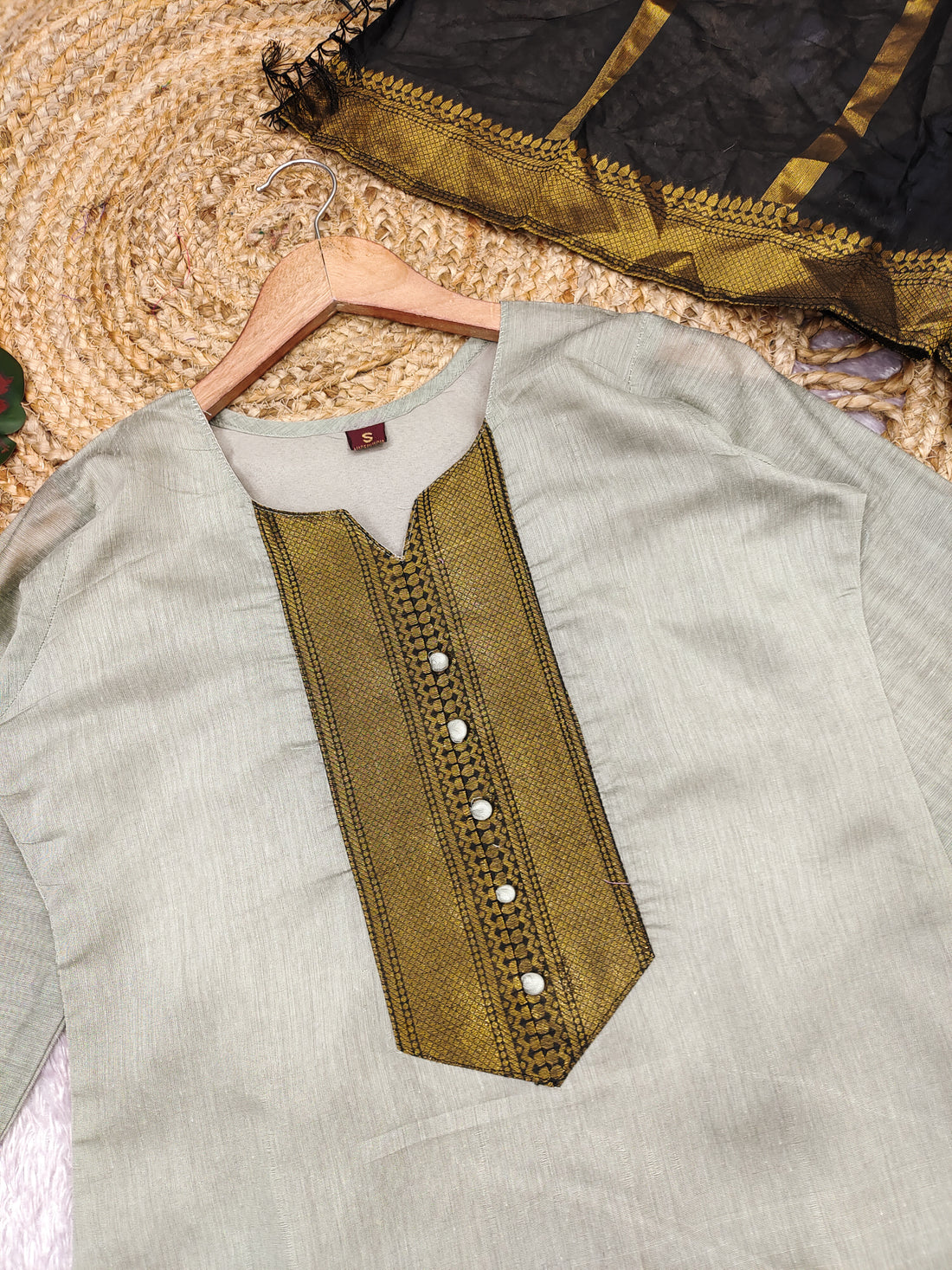 Temple Weave Kanchi Cotton Kurta Set