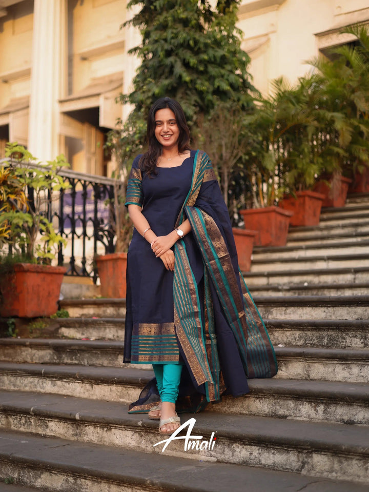 Kajal Kanchi Cotton Kurti Dupatta Set
