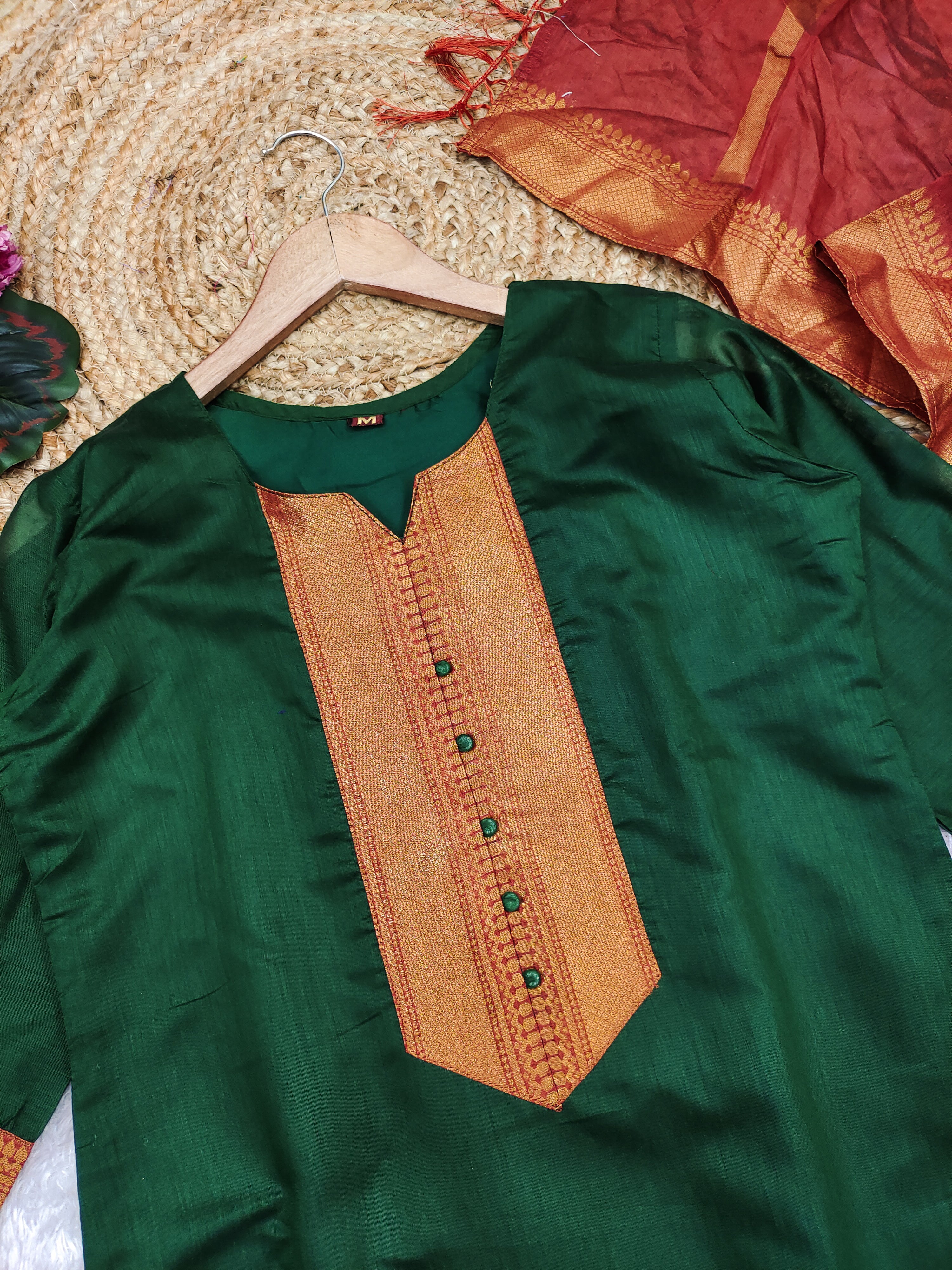 Temple Weave Kanchi Cotton Kurta Set