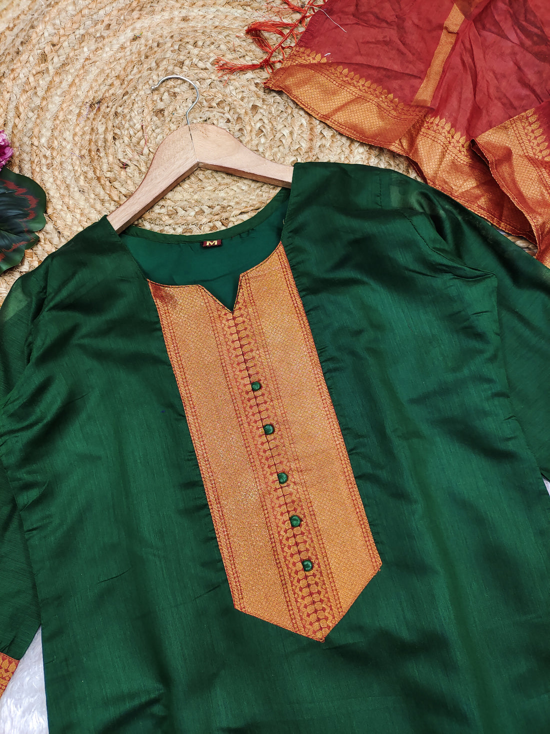 Temple Weave Kanchi Cotton Kurta Set