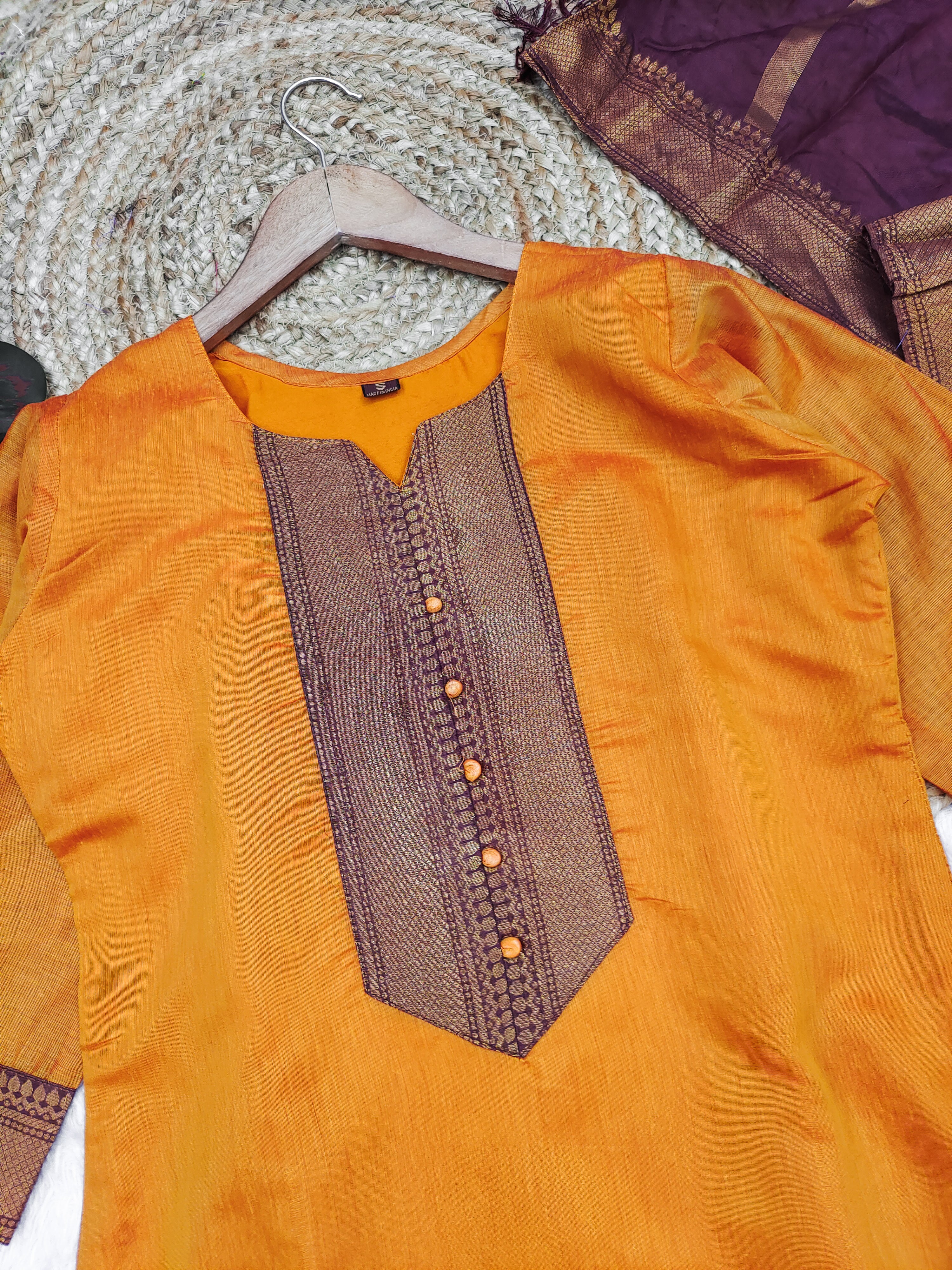 Temple Weave Kanchi Cotton Kurta Set