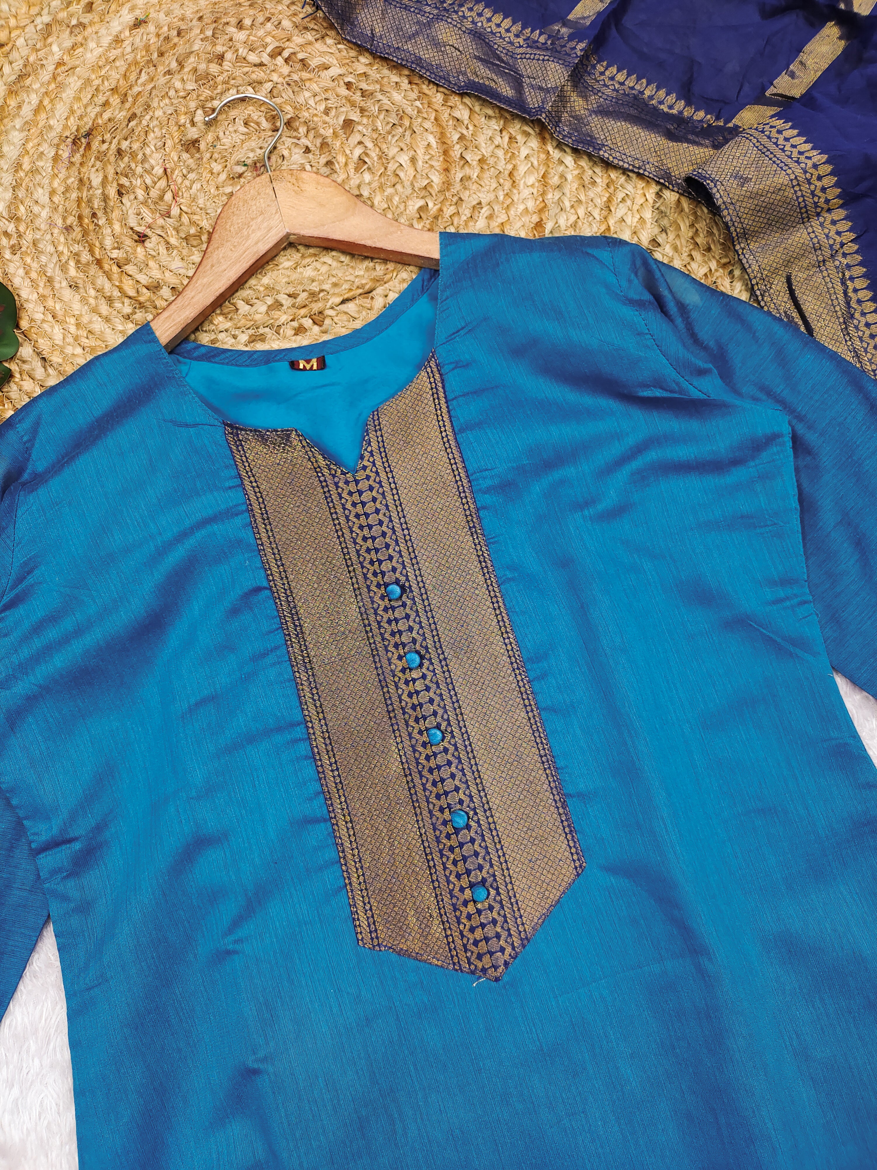 Temple Weave Kanchi Cotton Kurta Set