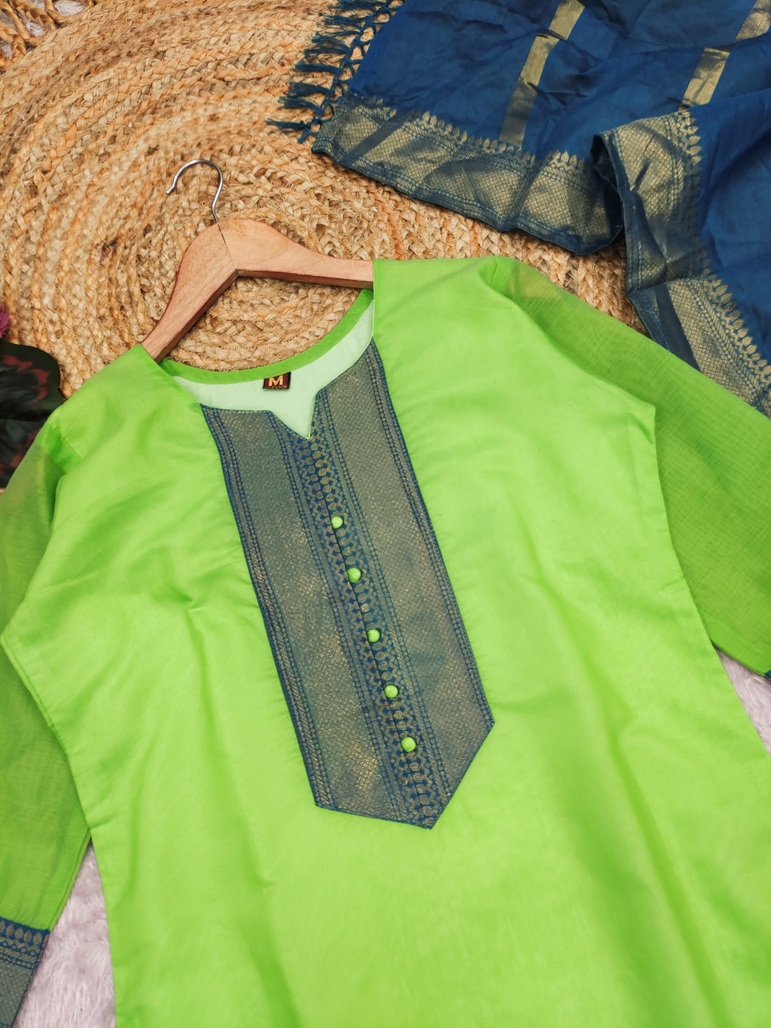 Temple Weave Kanchi Cotton Kurta Set