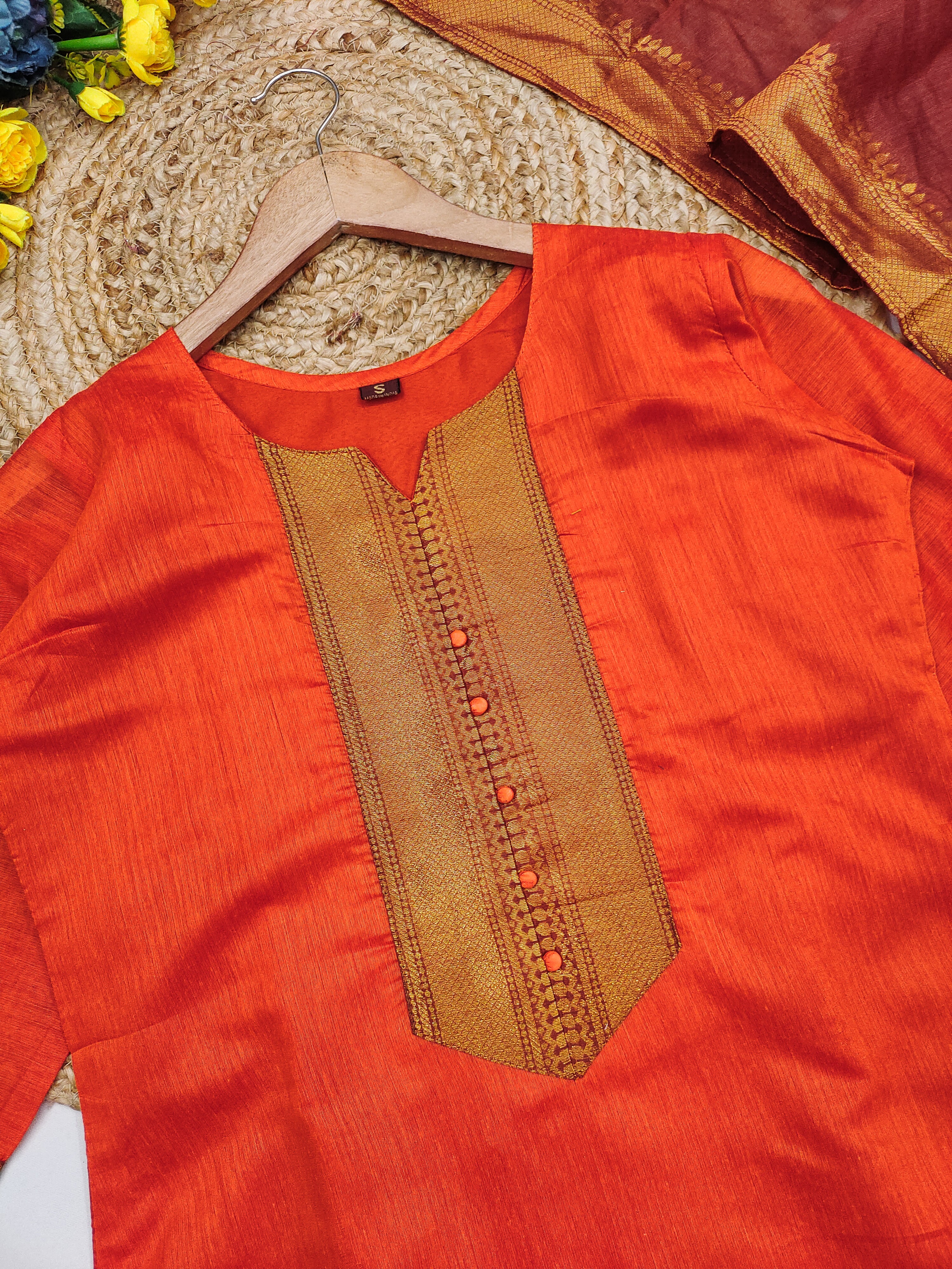 Temple Weave Kanchi Cotton Kurta Set