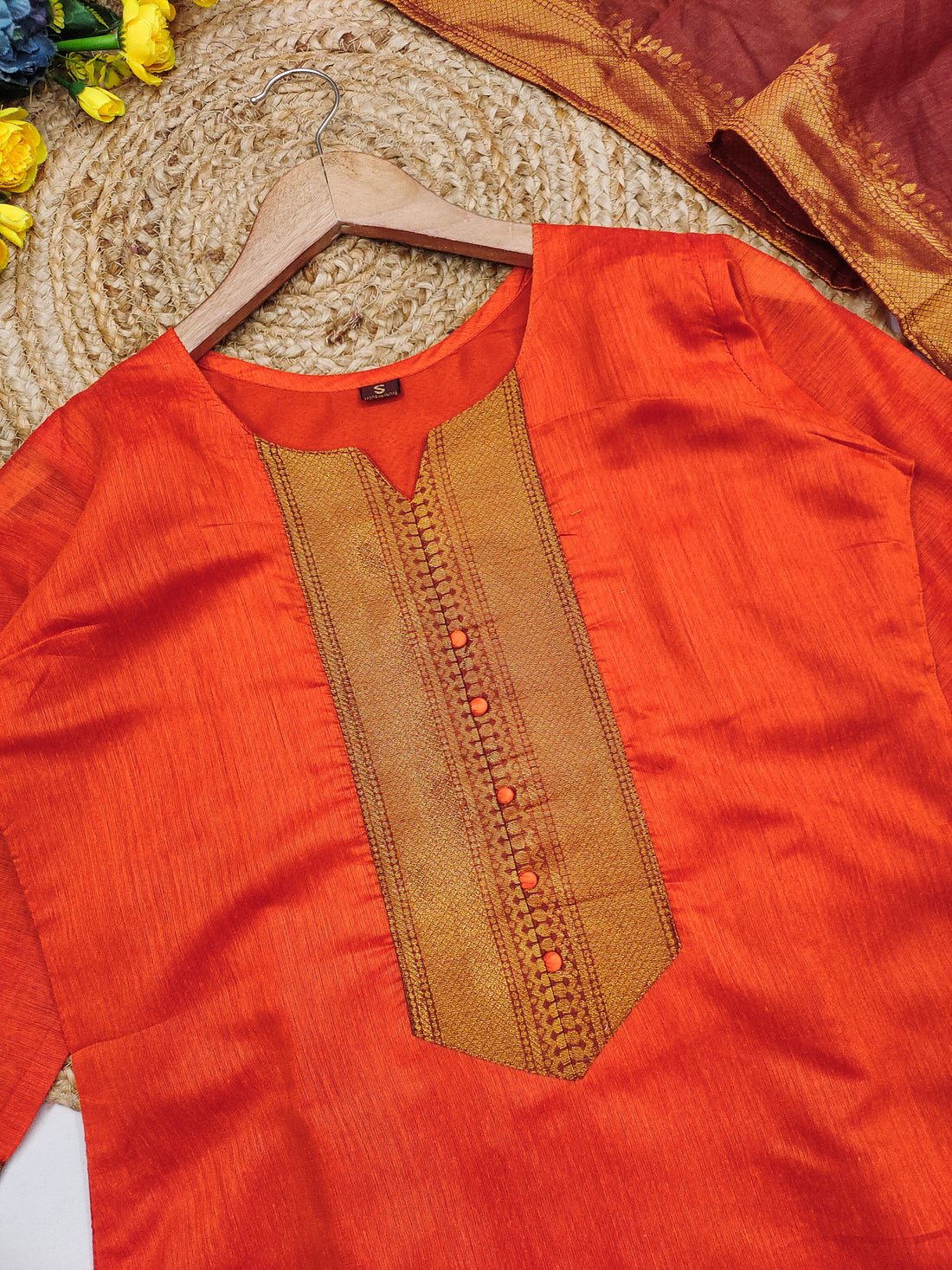 Temple Weave Kanchi Cotton Kurta Set