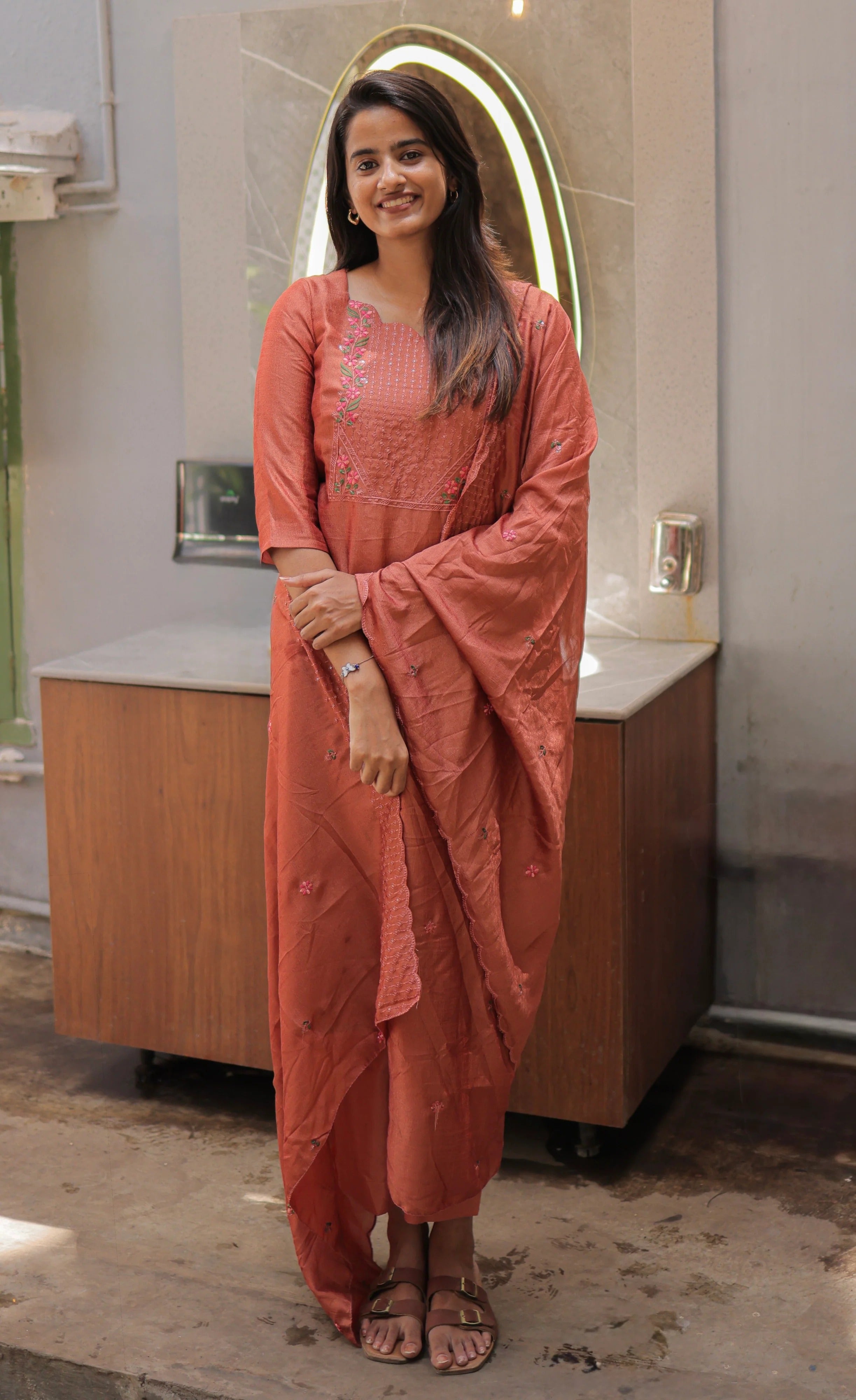 Nakashatra Embroidered Cotton Suit Set