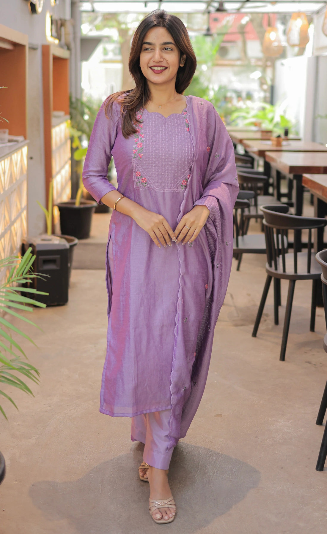 Nakashatra Embroidered Cotton Suit Set