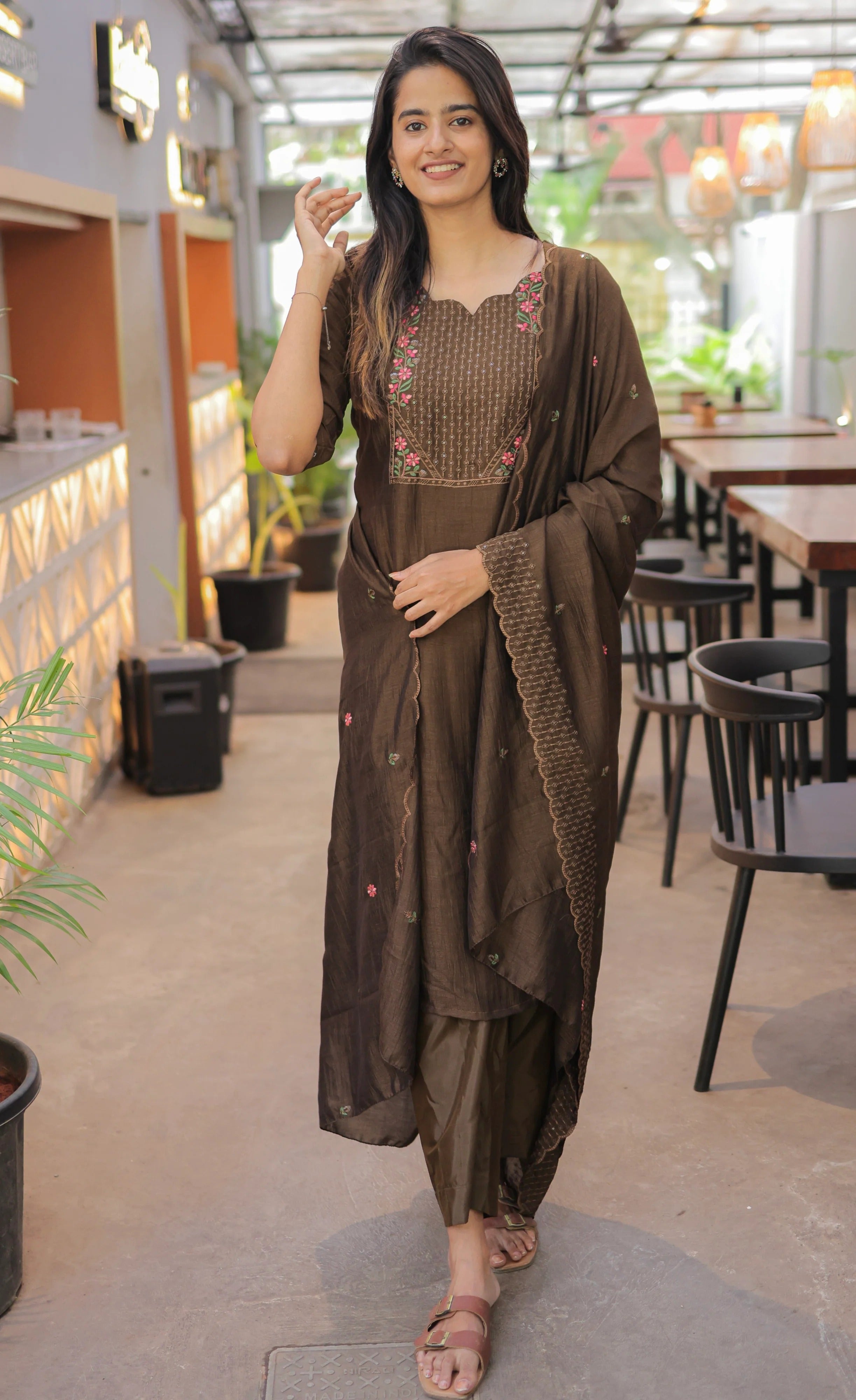 Nakashatra Embroidered Cotton Suit Set