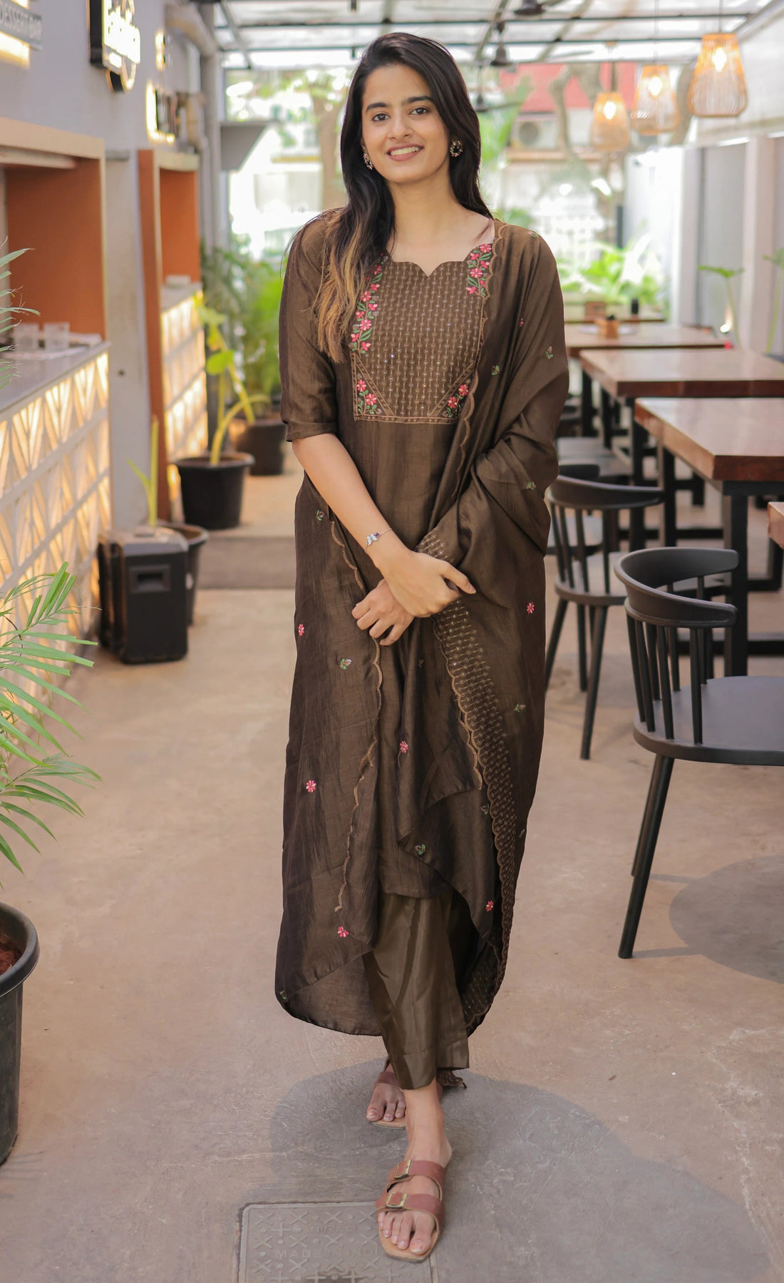 Nakashatra Embroidered Cotton Suit Set