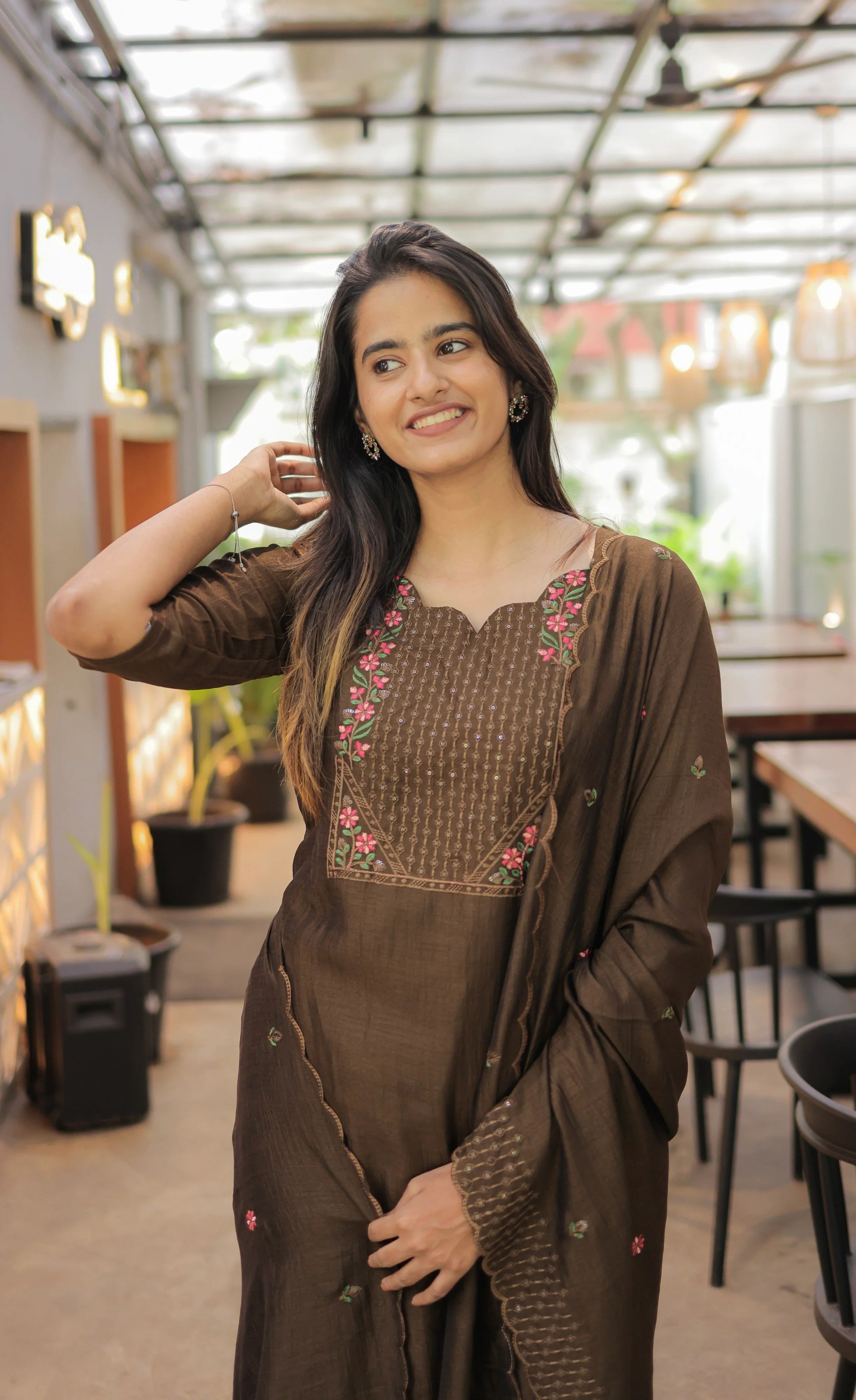 Nakashatra Embroidered Cotton Suit Set