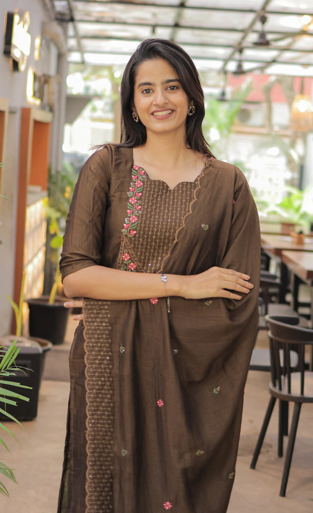 Nakashatra Embroidered Cotton Suit Set