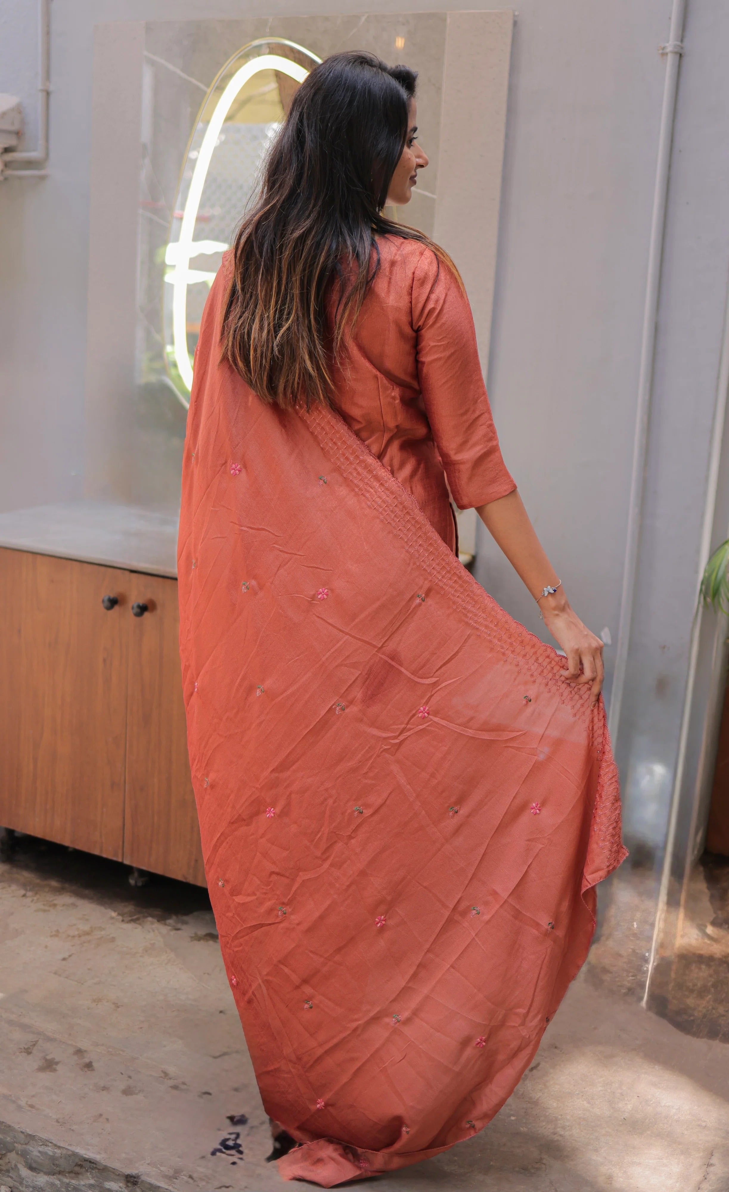Nakashatra Embroidered Cotton Suit Set