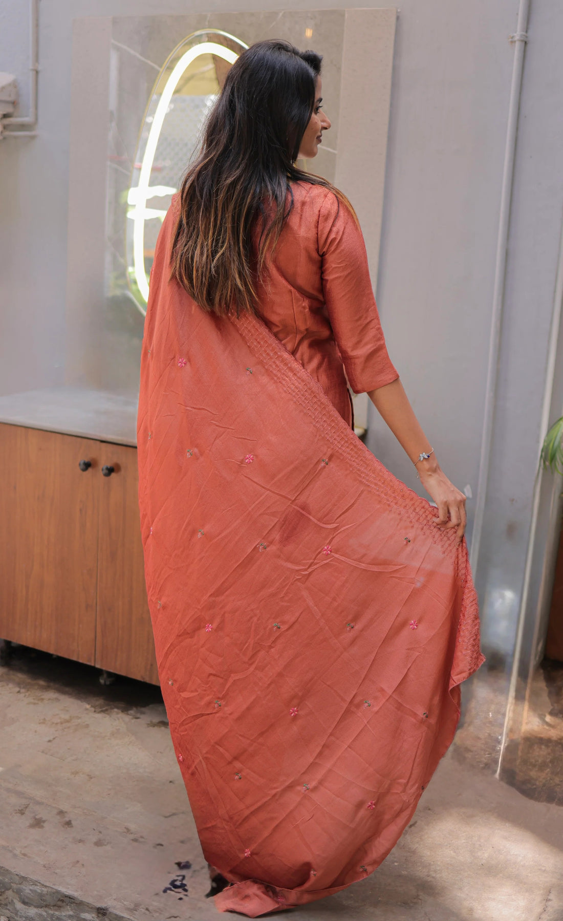Nakashatra Embroidered Cotton Suit Set