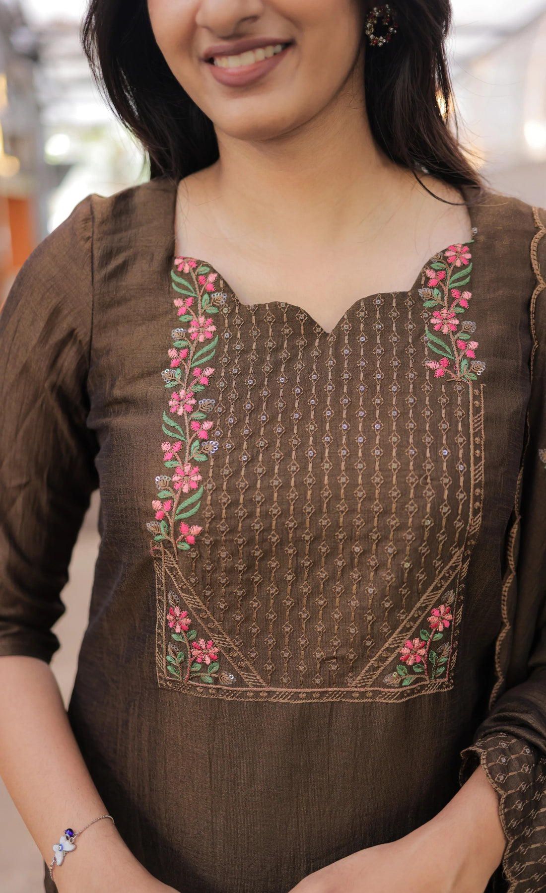 Nakashatra Embroidered Cotton Suit Set