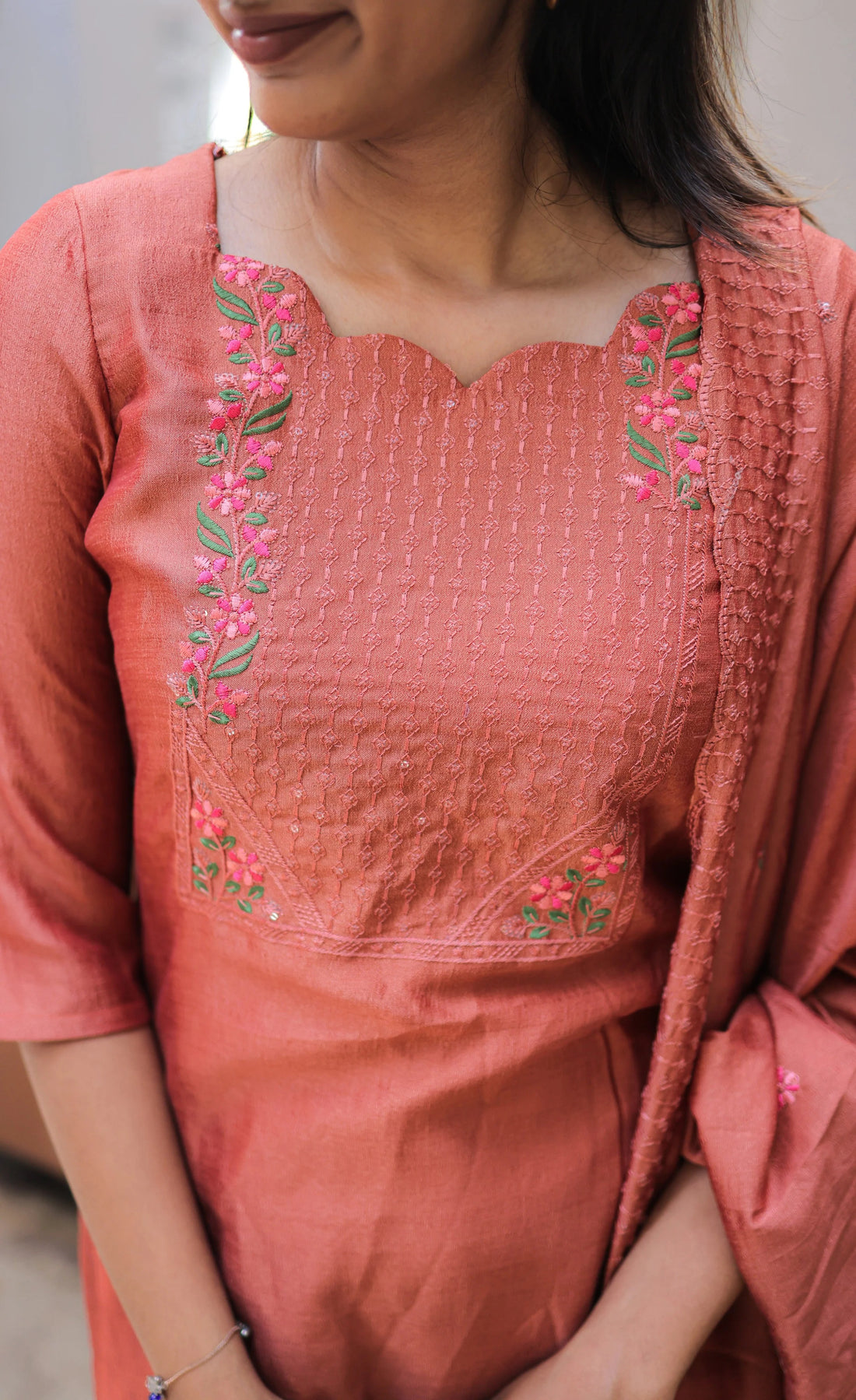 Nakashatra Embroidered Cotton Suit Set
