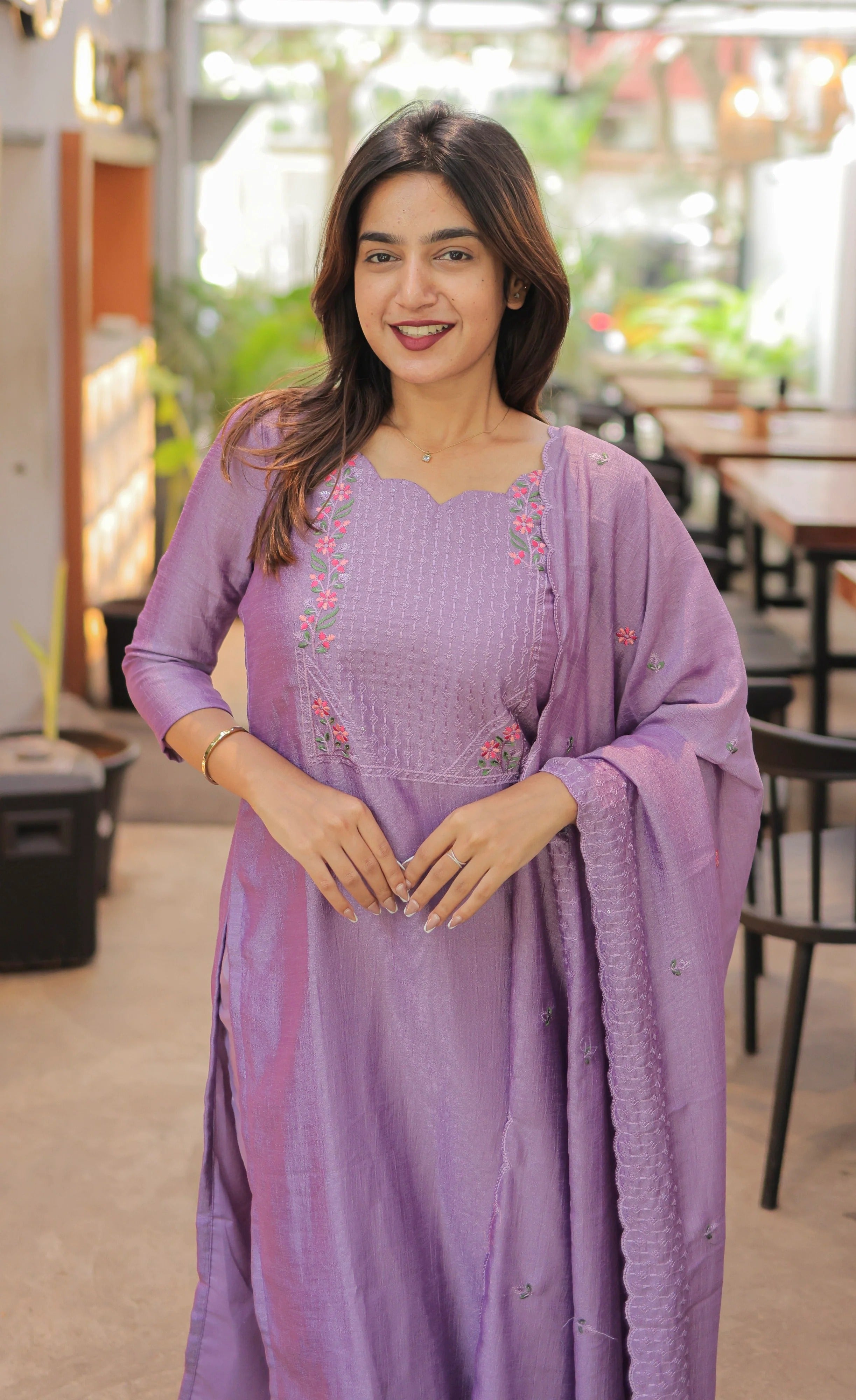 Nakashatra Embroidered Cotton Suit Set