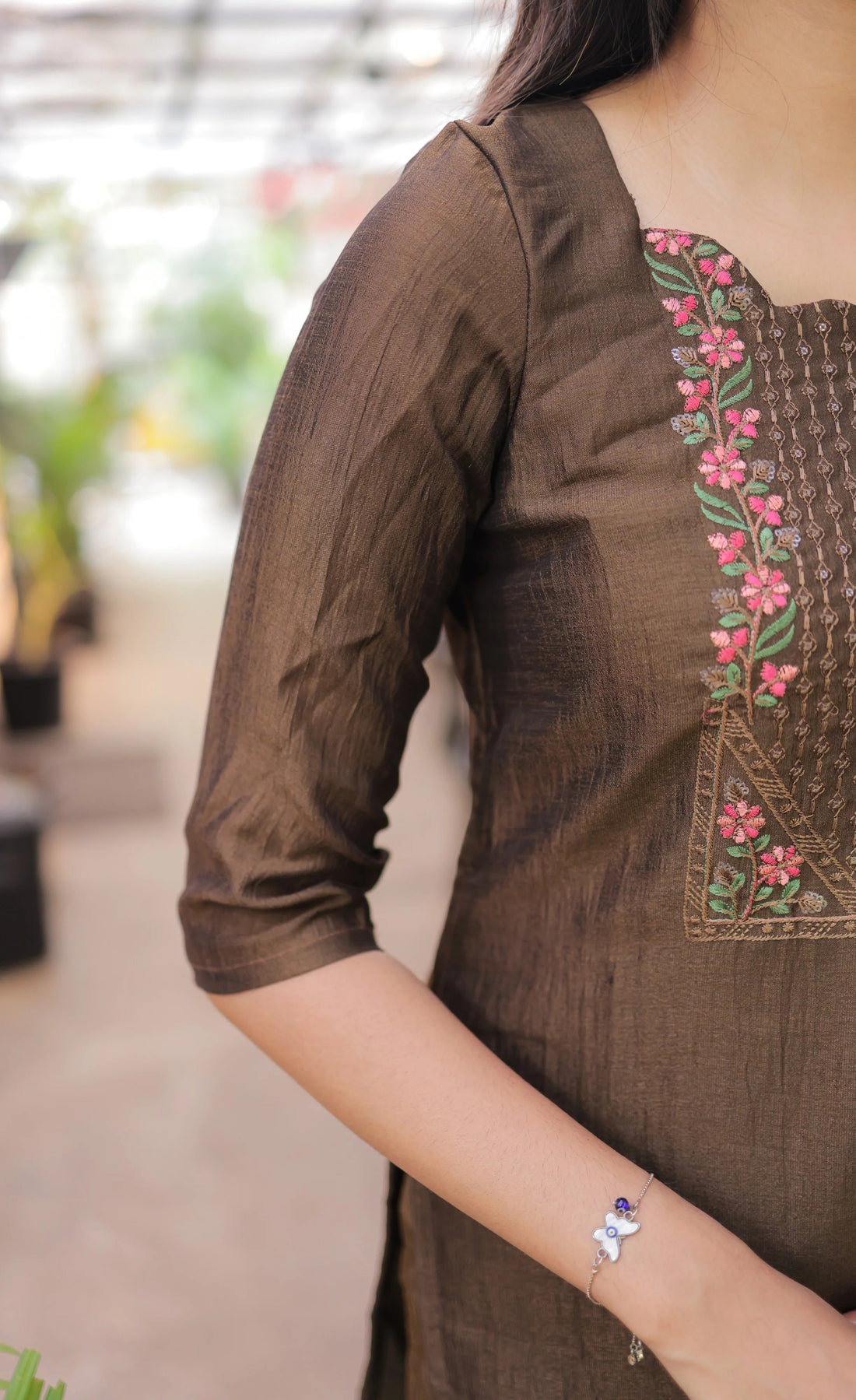 Nakashatra Embroidered Cotton Suit Set