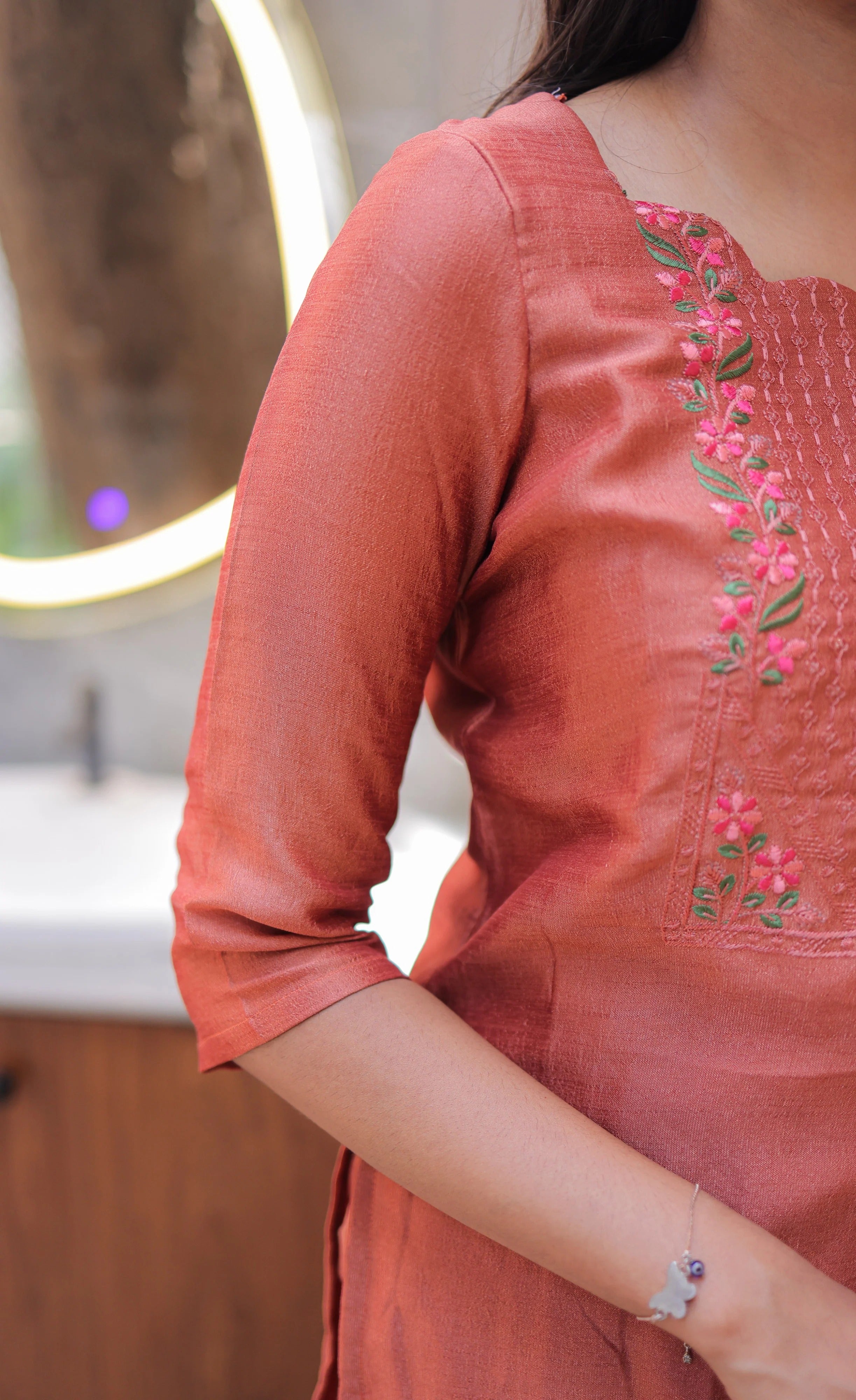 Nakashatra Embroidered Cotton Suit Set