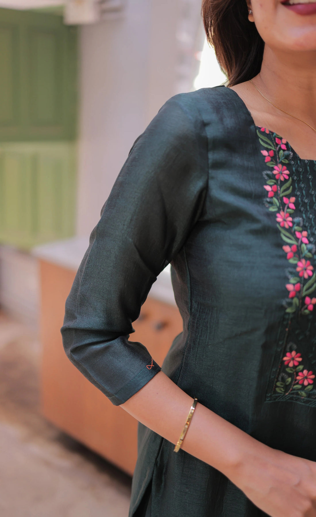 Nakashatra Embroidered Cotton Suit Set