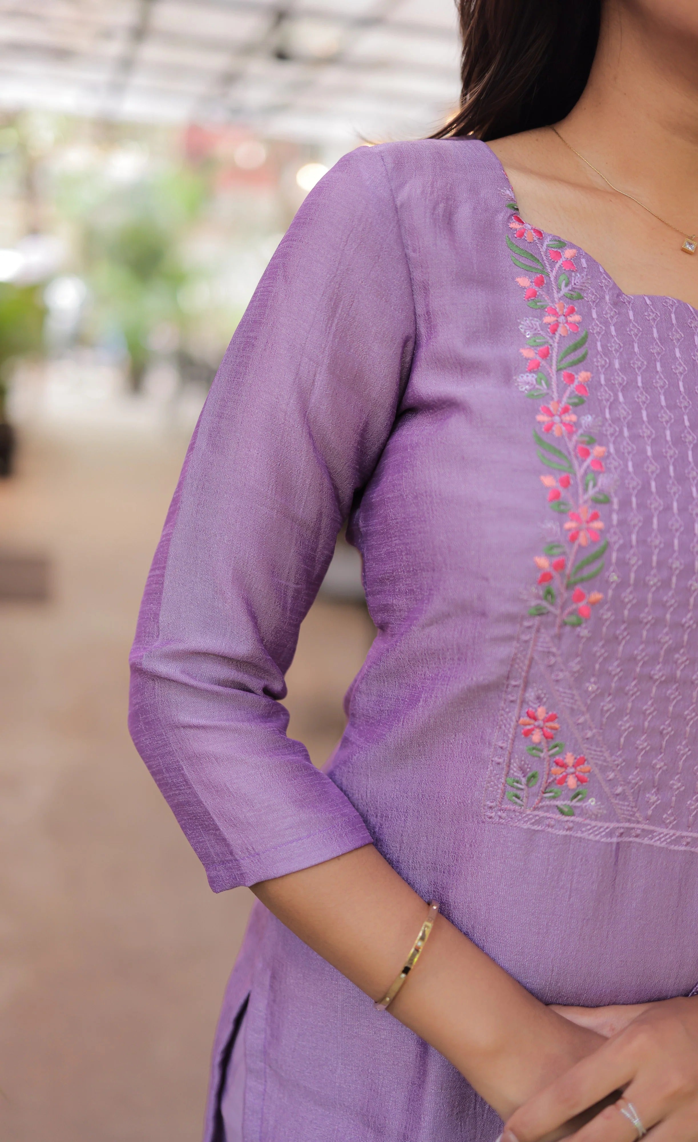 Nakashatra Embroidered Cotton Suit Set