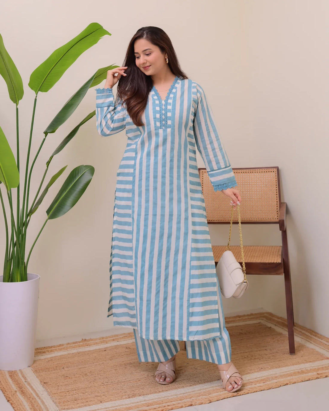 Grace Printed Rayon Kurta Palazzo Set