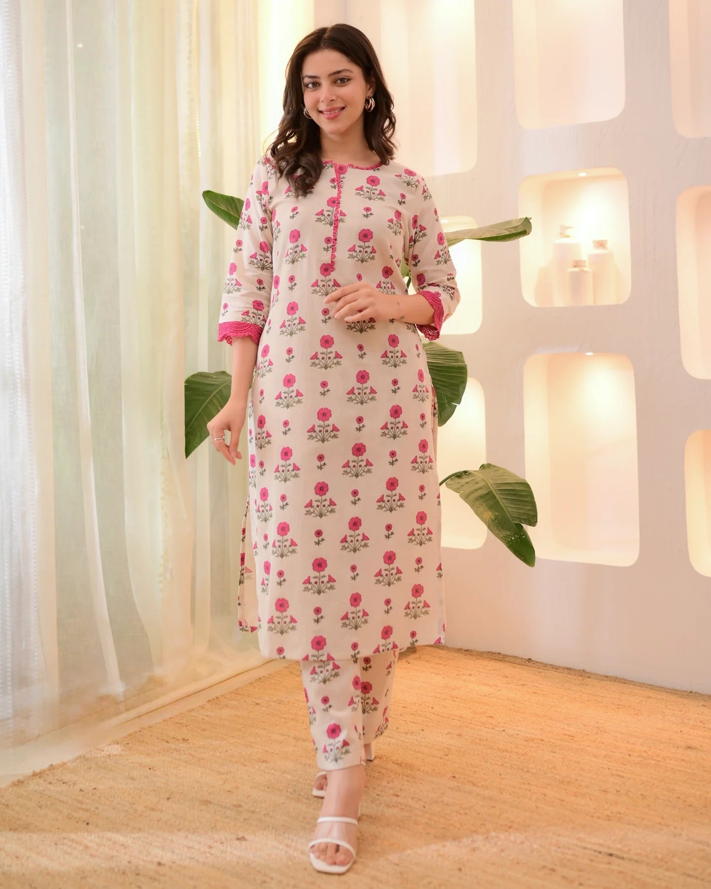 Printed Rayon Kurta Pant Set