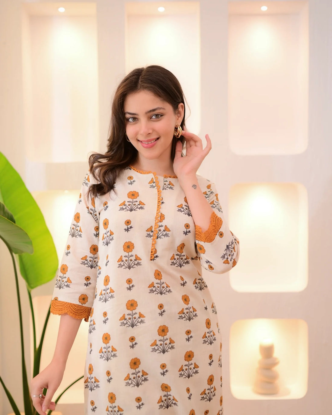 Printed Rayon Kurta Pant Set