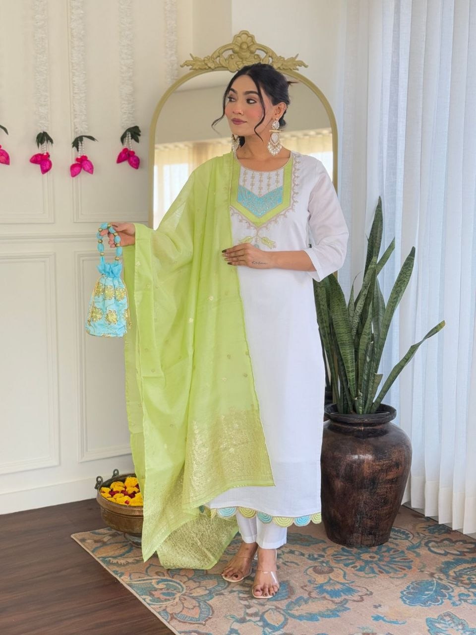 Shivangi Chanderi Silk Embroidered Suit Set