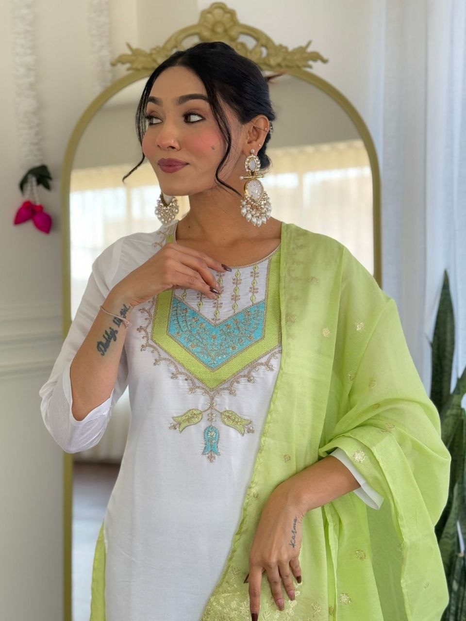Shivangi Chanderi Silk Embroidered Suit Set