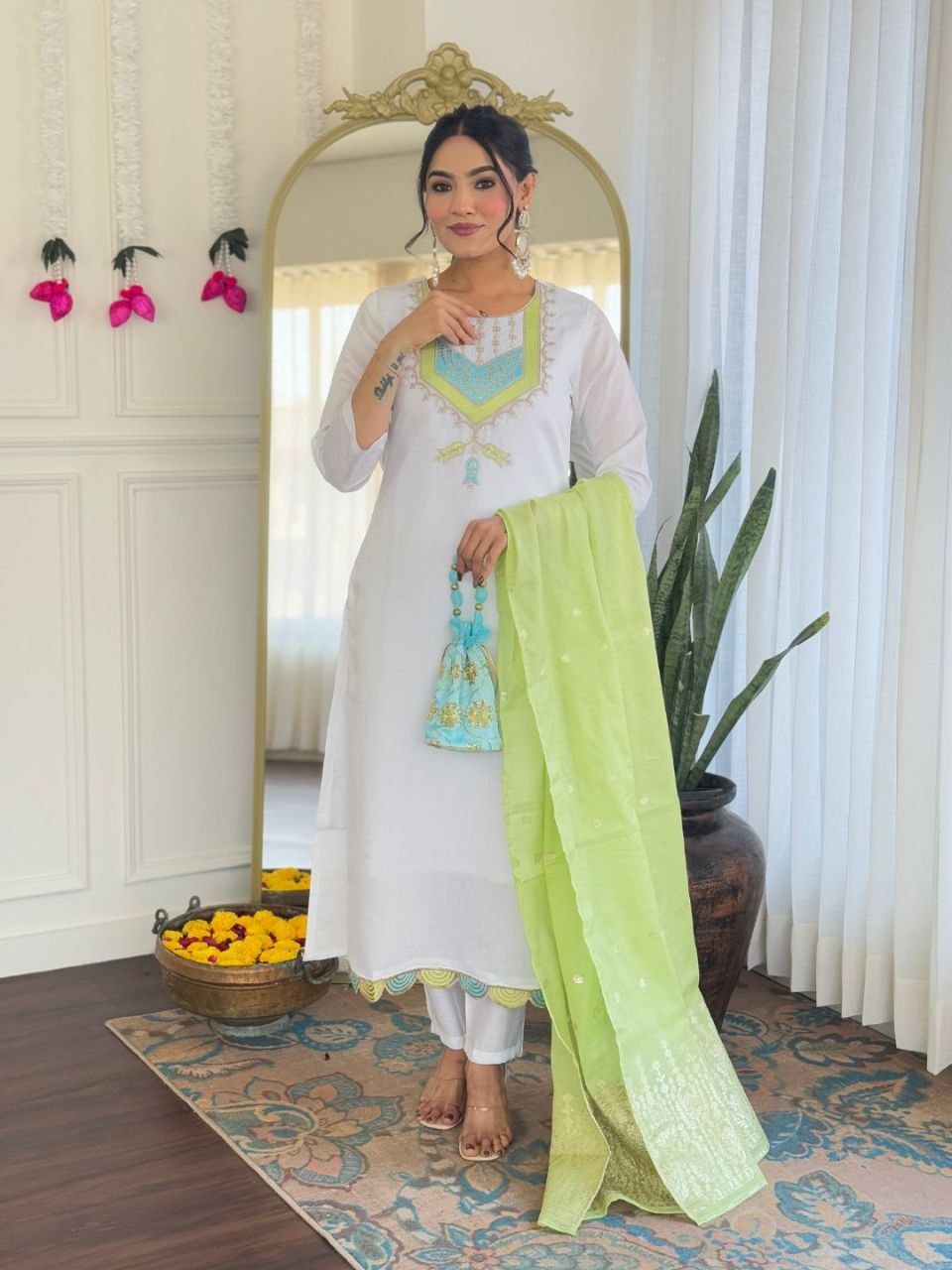Shivangi Chanderi Silk Embroidered Suit Set