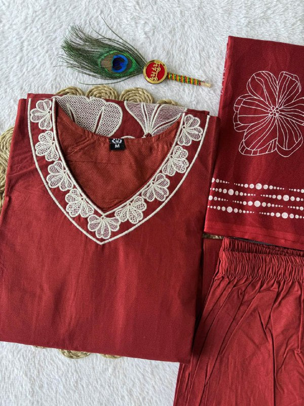 A-Line Kurti Pent Dupatta Set