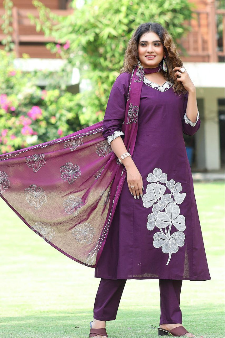 A-Line Kurti Pent Dupatta Set