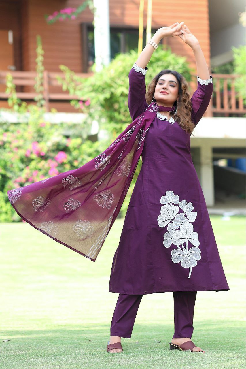 A-Line Kurti Pent Dupatta Set
