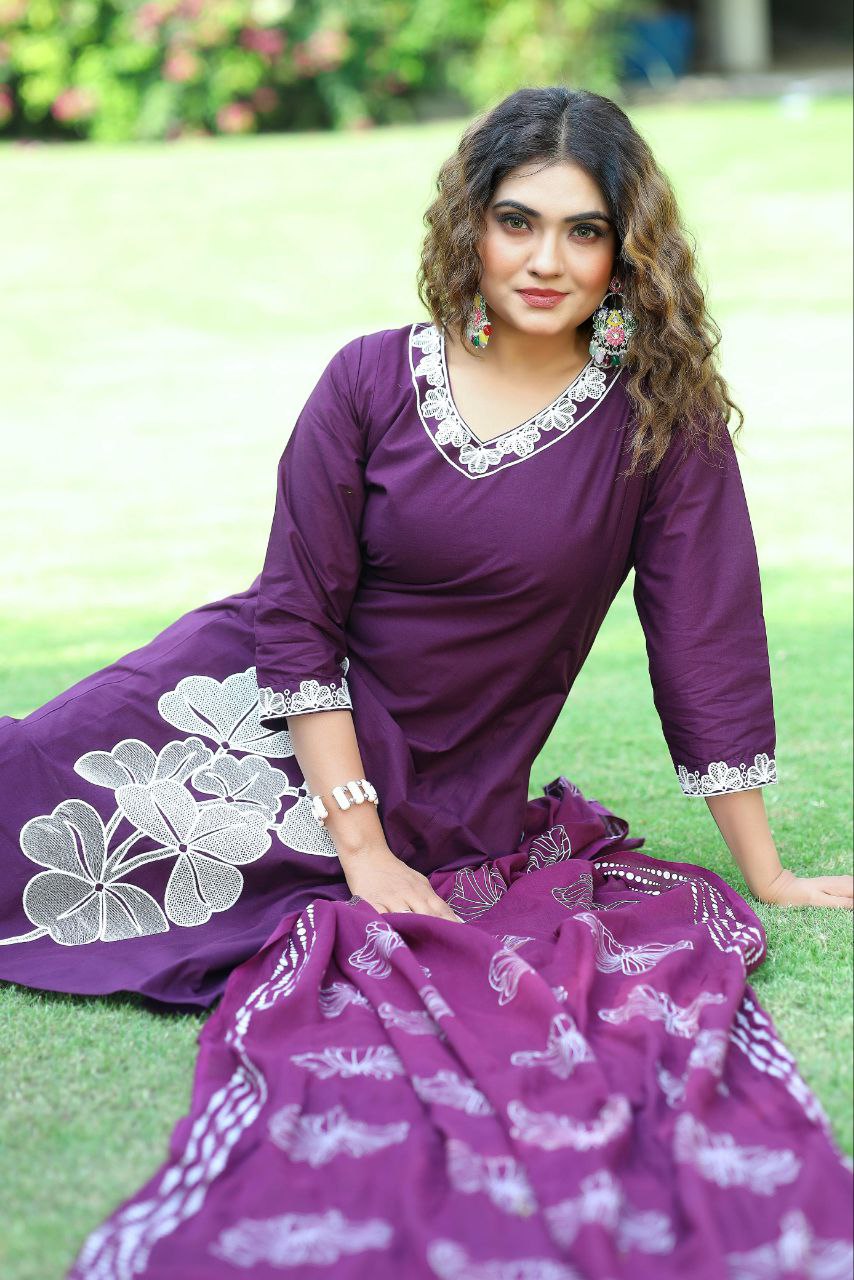 A-Line Kurti Pent Dupatta Set