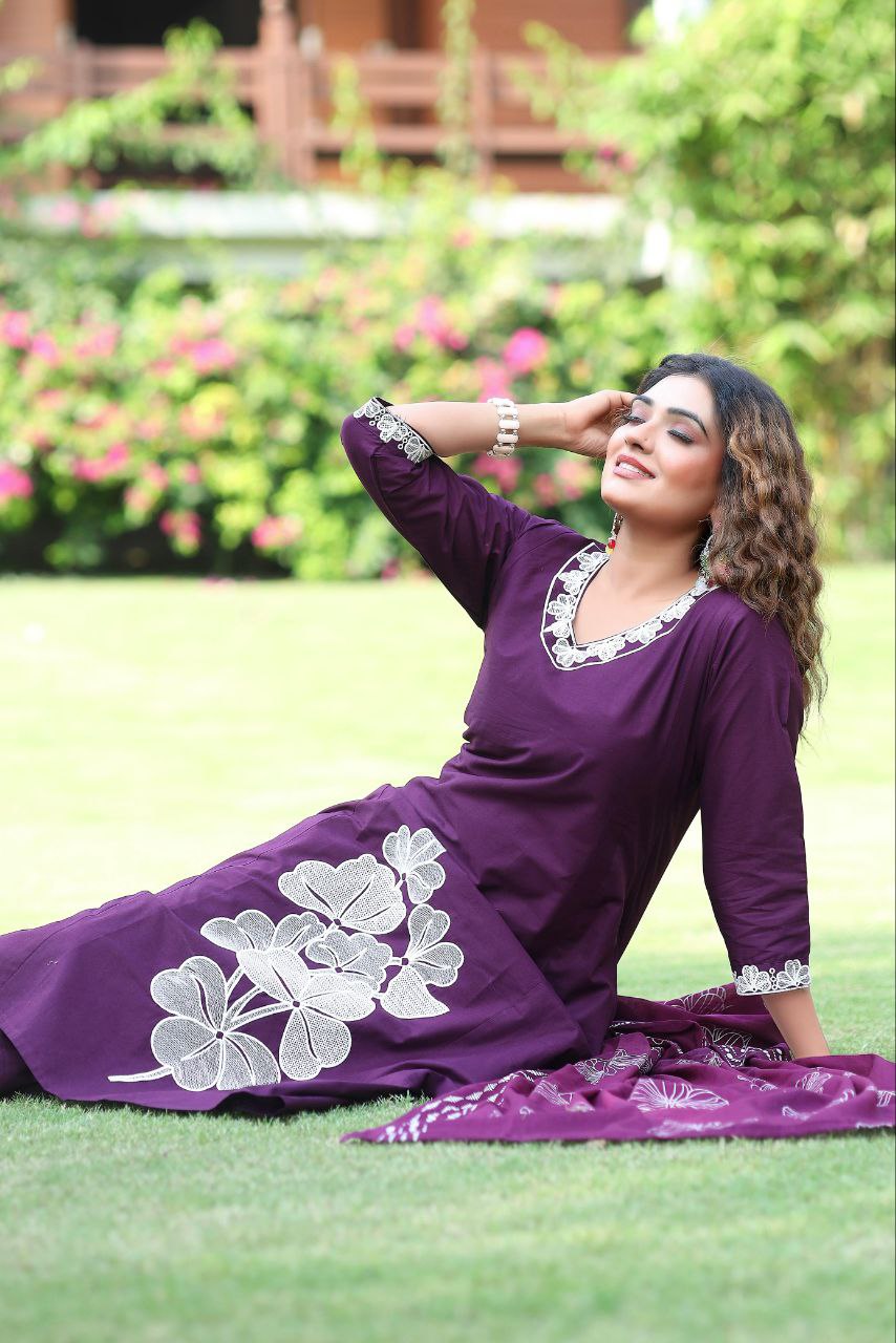 A-Line Kurti Pent Dupatta Set