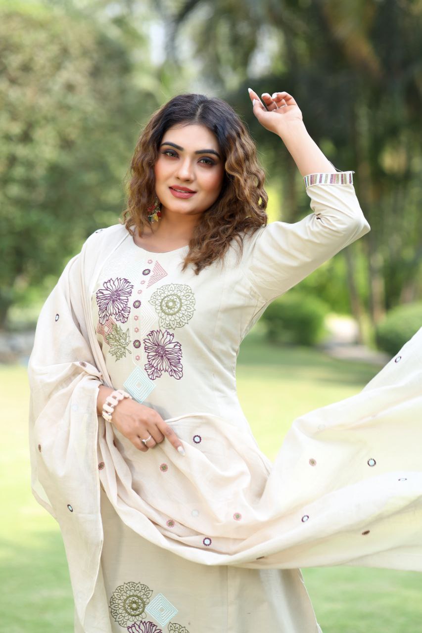 A-Line Kurti Pent Dupatta Set
