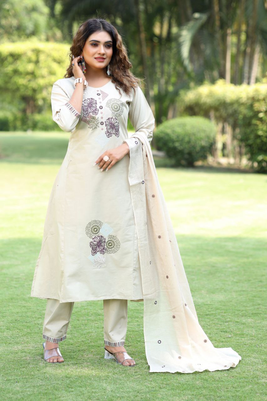 A-Line Kurti Pent Dupatta Set