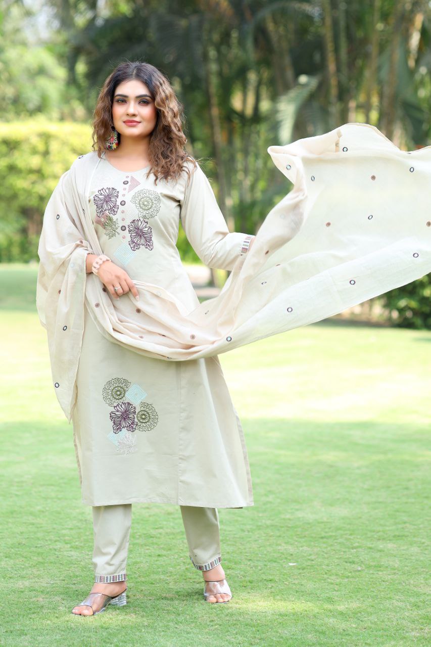 A-Line Kurti Pent Dupatta Set