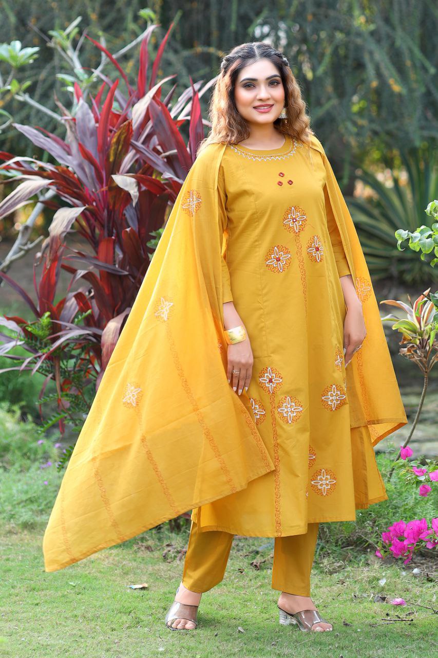 A-Line Kurti Pent Dupatta Set