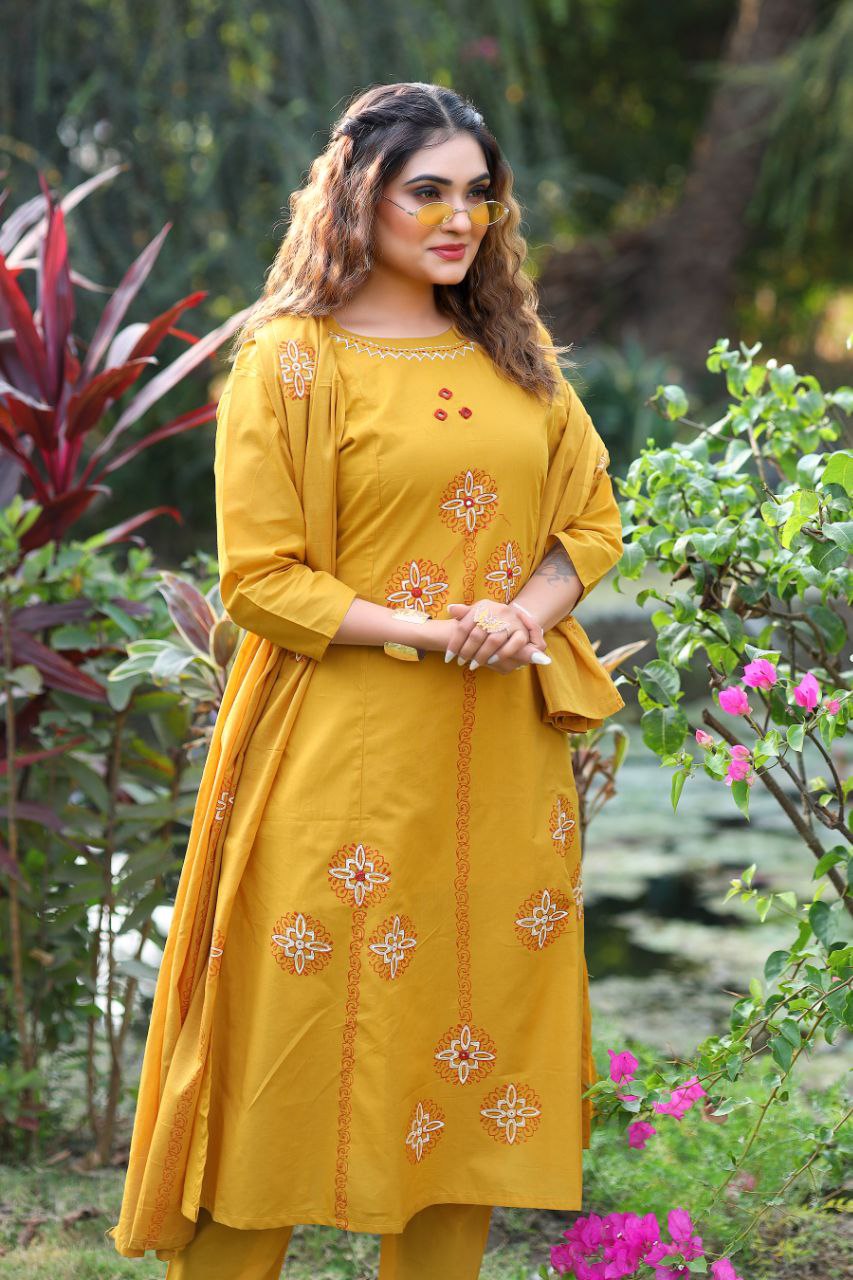 A-Line Kurti Pent Dupatta Set