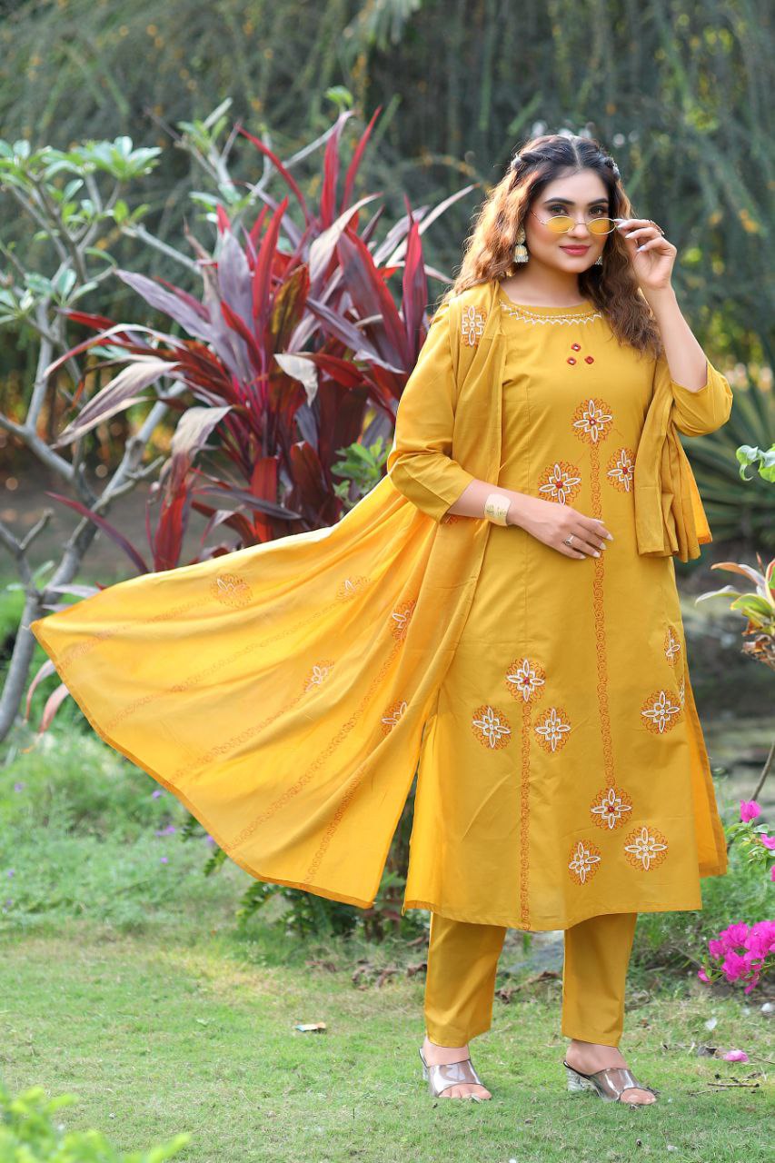 A-Line Kurti Pent Dupatta Set