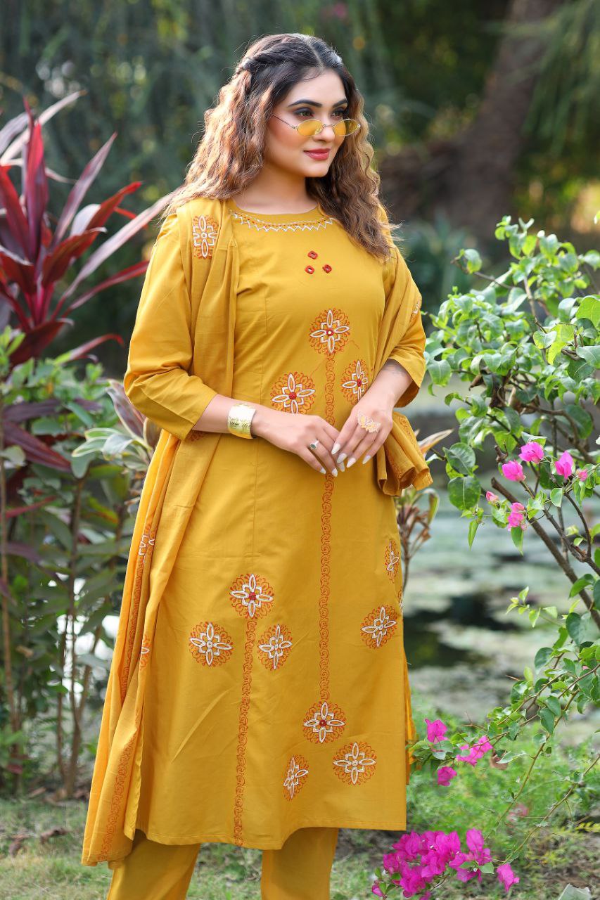 A-Line Kurti Pent Dupatta Set