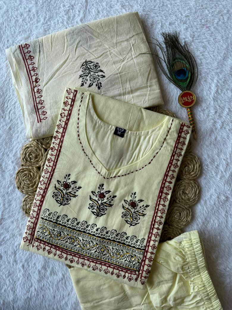 A-Line Kurti Pent Dupatta Set
