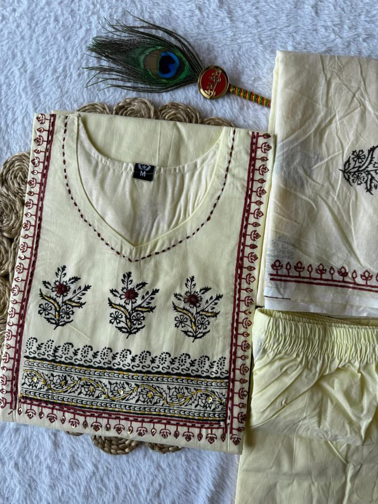 A-Line Kurti Pent Dupatta Set