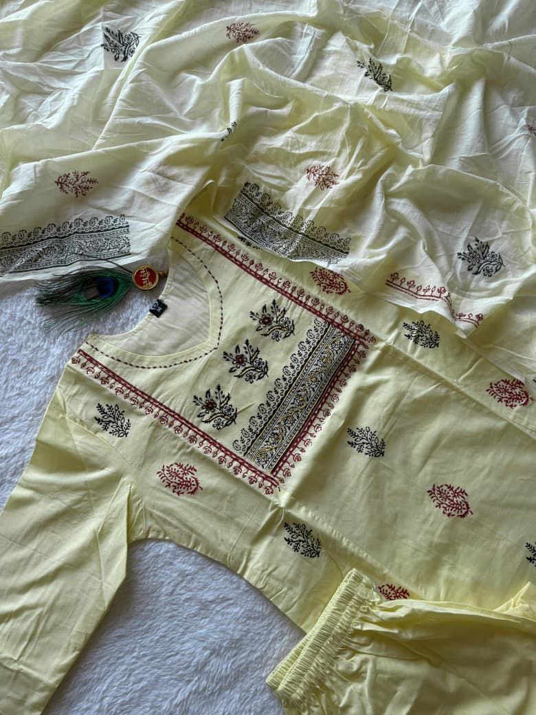 A-Line Kurti Pent Dupatta Set