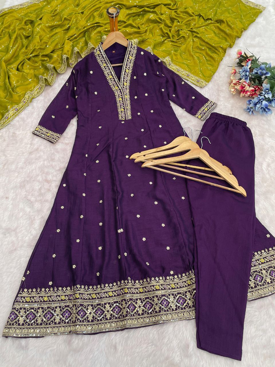 Anarkali Designers kurti Pent Set