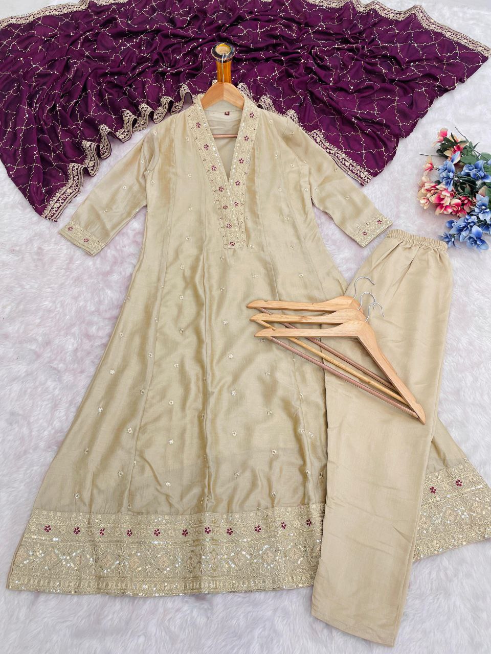 Anarkali Designers kurti Pent Set