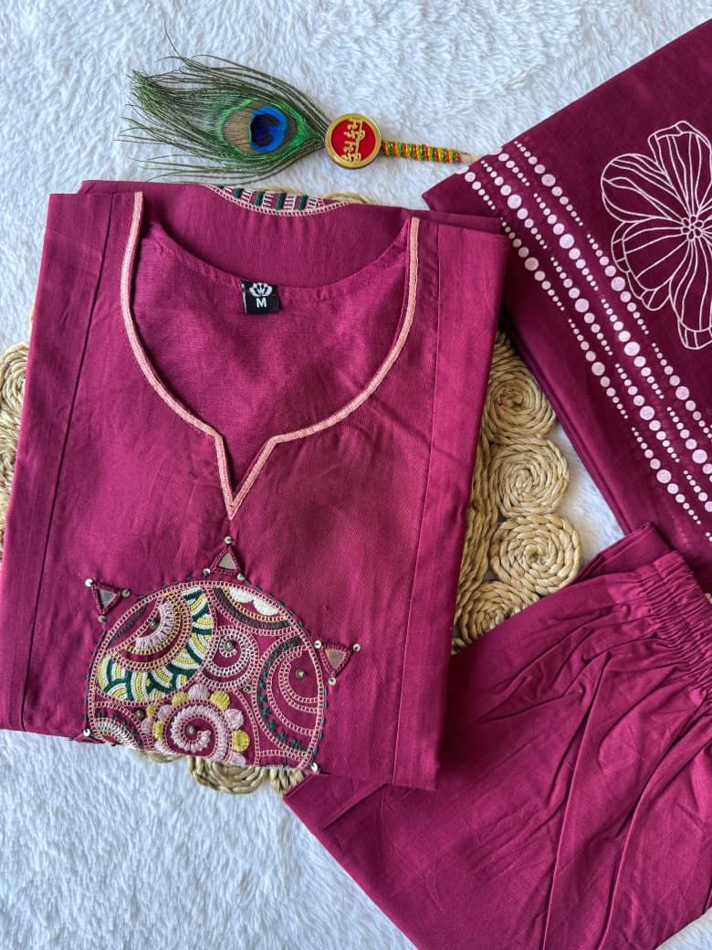 A-Line Kurti Pent Dupatta Set