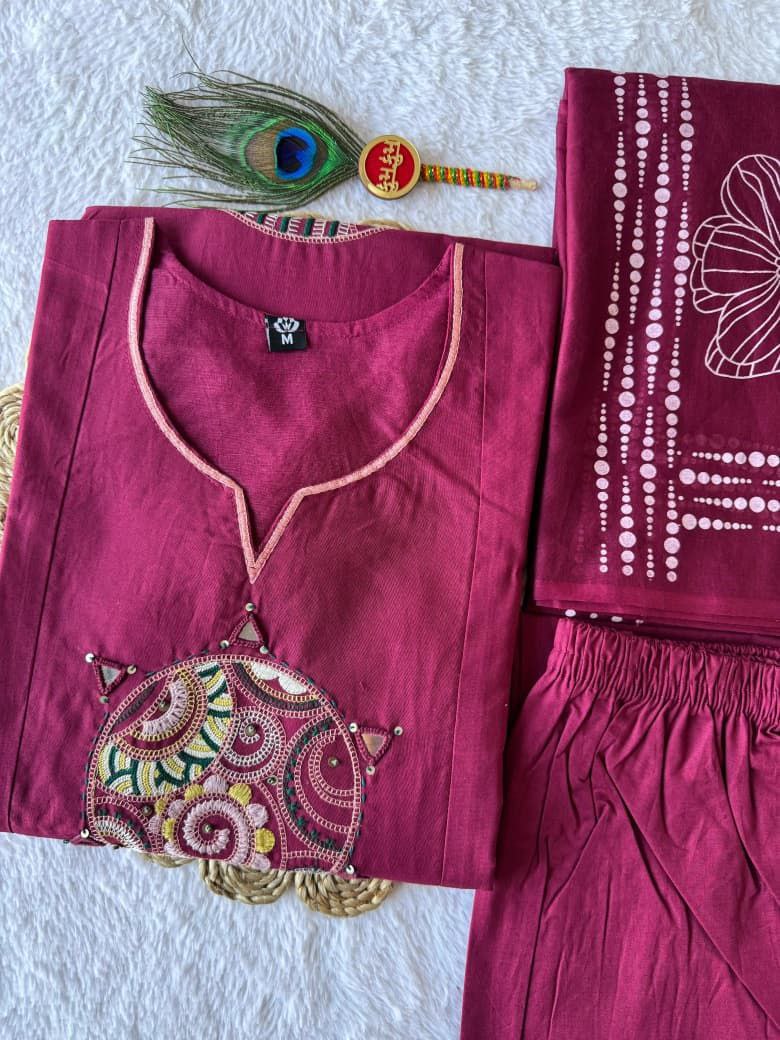 A-Line Kurti Pent Dupatta Set